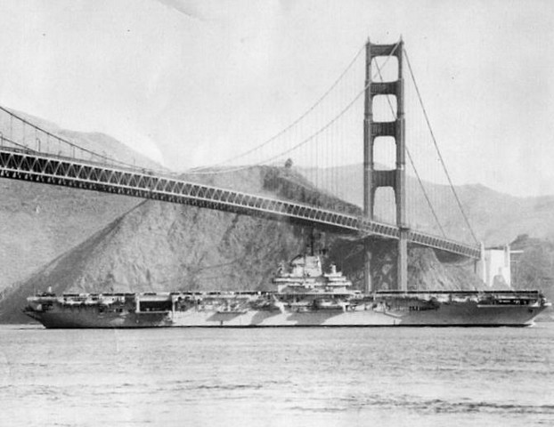 broad view of the Hannah under the Golden Gate Bridge